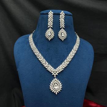 Marquise CZ Silver Bridal Choker Set 1
