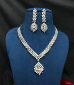 Marquise CZ Silver Bridal Choker Set