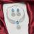 Blue Topaz CZ Silver Bridal Choker Set