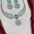 Blue Topaz CZ Silver Bridal Choker Set
