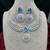 Blue Topaz CZ Silver Bridal Choker Set
