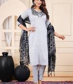 Cotton Embroidered Kurta Pant with Dupatta