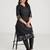 Black Cotton Embroidered Kurta Pant with Dupatta
