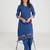 Blue Cotton Embroidered Kurta Pant with Dupatta