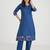 Blue Cotton Embroidered Kurta Pant with Dupatta