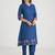 Blue Cotton Embroidered Kurta Pant with Dupatta
