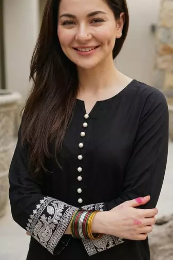 Women's Rayon Embroidered Pakistani Designer Casual & Festive Wear Black Suit Set