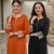 black & Orange rayon embroidered suit set - Pack of 2