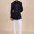 Black solid imported armani bandhgala for men