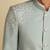 Pista green embroidered cotton blend bandhgala for men