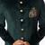 Green embroidered suede velvet bandhgala for men