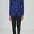 Blue solid suede velvet bandhgala for men