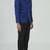 Blue solid suede velvet bandhgala for men
