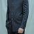 Navy blue solid poplin bandhgala for men