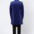 Blue embroidered suede velvet bandhgala for men