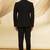 Black embroidered suede velvet bandhgala for men