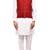 White solid art silk kurta churidar nehru jacket set for men