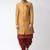 Maroon solid art silk semi indo western dresses for men