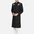 Cream solid linen cotton semi indo western dresses for men