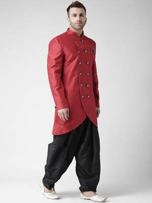 Black embroidered suiting semi indo western dresses for men 3