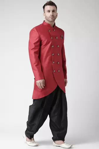 Black embroidered suiting semi indo western dresses for men