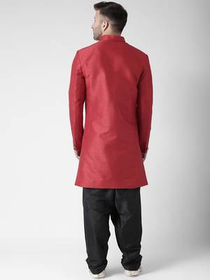 Black embroidered suiting semi indo western dresses for men 4