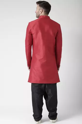 Black embroidered suiting semi indo western dresses for men