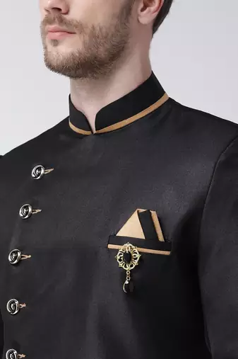 Royal blue embroidered suiting semi indo western dresses for men
