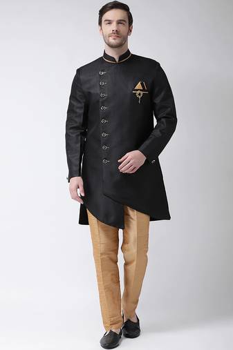 Royal blue embroidered suiting semi indo western dresses for men