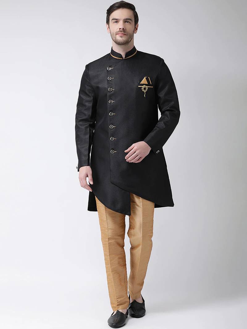 Royal blue embroidered suiting semi indo western dresses for men