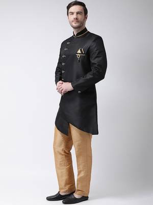 Royal blue embroidered suiting semi indo western dresses for men 3