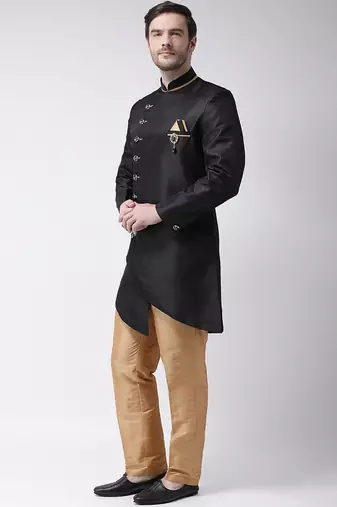 Royal blue embroidered suiting semi indo western dresses for men