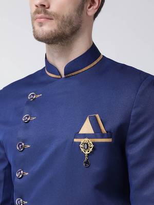 Wine embroidered suiting semi indo western dresses for men 2
