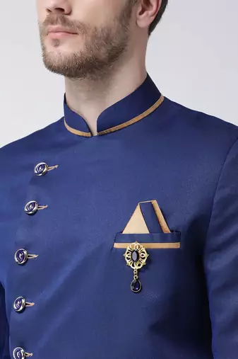 Wine embroidered suiting semi indo western dresses for men