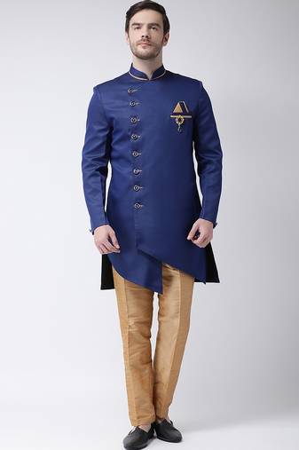 Wine embroidered suiting semi indo western dresses for men