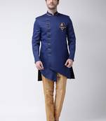 Wine embroidered suiting semi indo western dresses for men