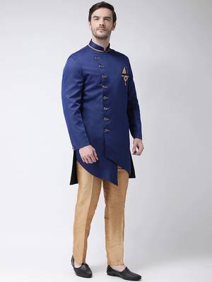 Wine embroidered suiting semi indo western dresses for men 3