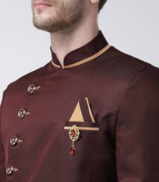 Gold solid suiting semi indo western dresses for men