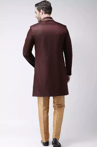 Gold solid suiting semi indo western dresses for men