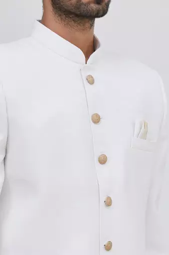 White solid suiting semi indo western dresses for men