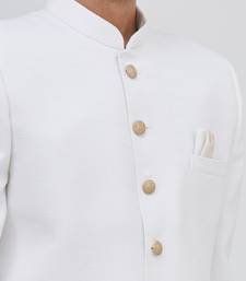 White solid suiting semi indo western dresses for men