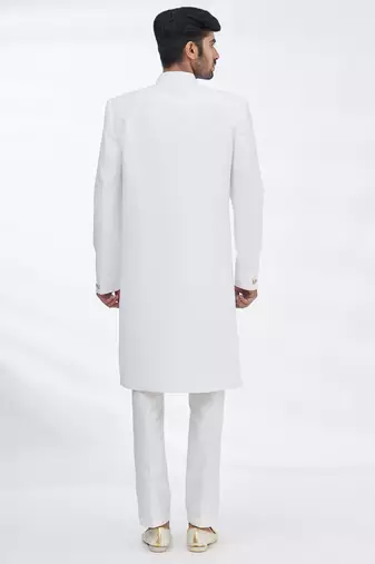 White solid suiting semi indo western dresses for men
