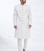White solid suiting semi indo western dresses for men