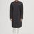 Black solid art silk semi indo western dresses for men