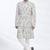 Cream hand embroidered art silk sherwani for men