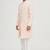Peach embroidered art silk indo western dresses for men