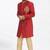 Maroon solid art silk indo western dresses for men