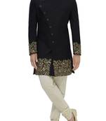 Black hand embroidered imported armani sherwani for men