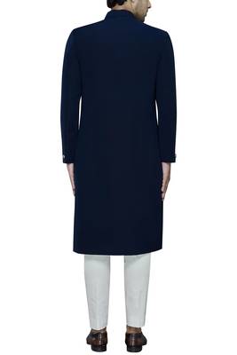 Black solid imported armani sherwani for men 2