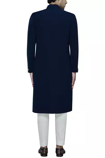 Black solid imported armani sherwani for men